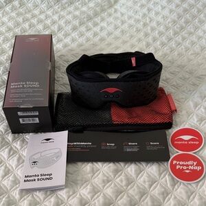 Manta Sleep Mask SOUND with Red Accents